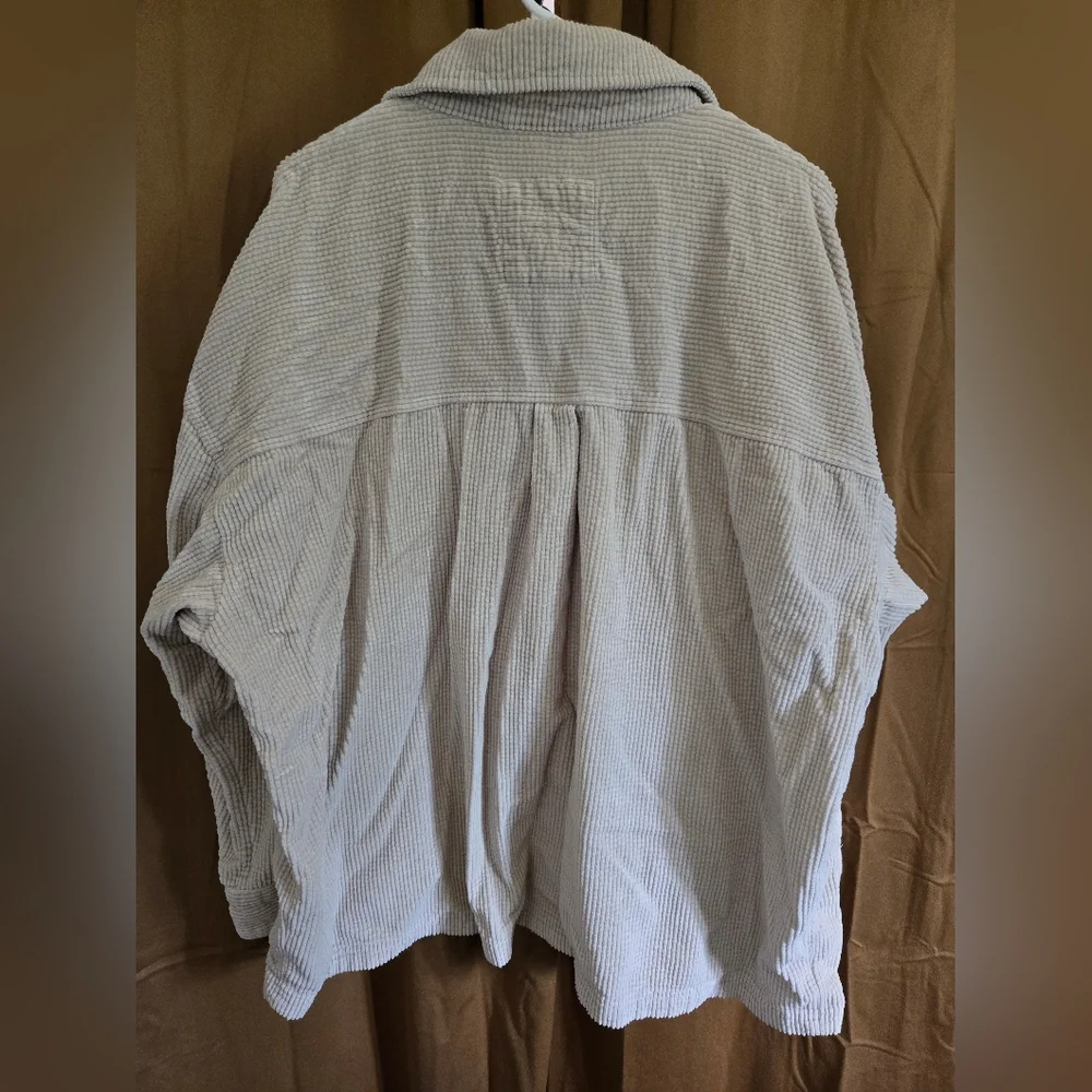 Aerie Corduroy Button Down Shacket XXL Cream - Picture 2 of 3